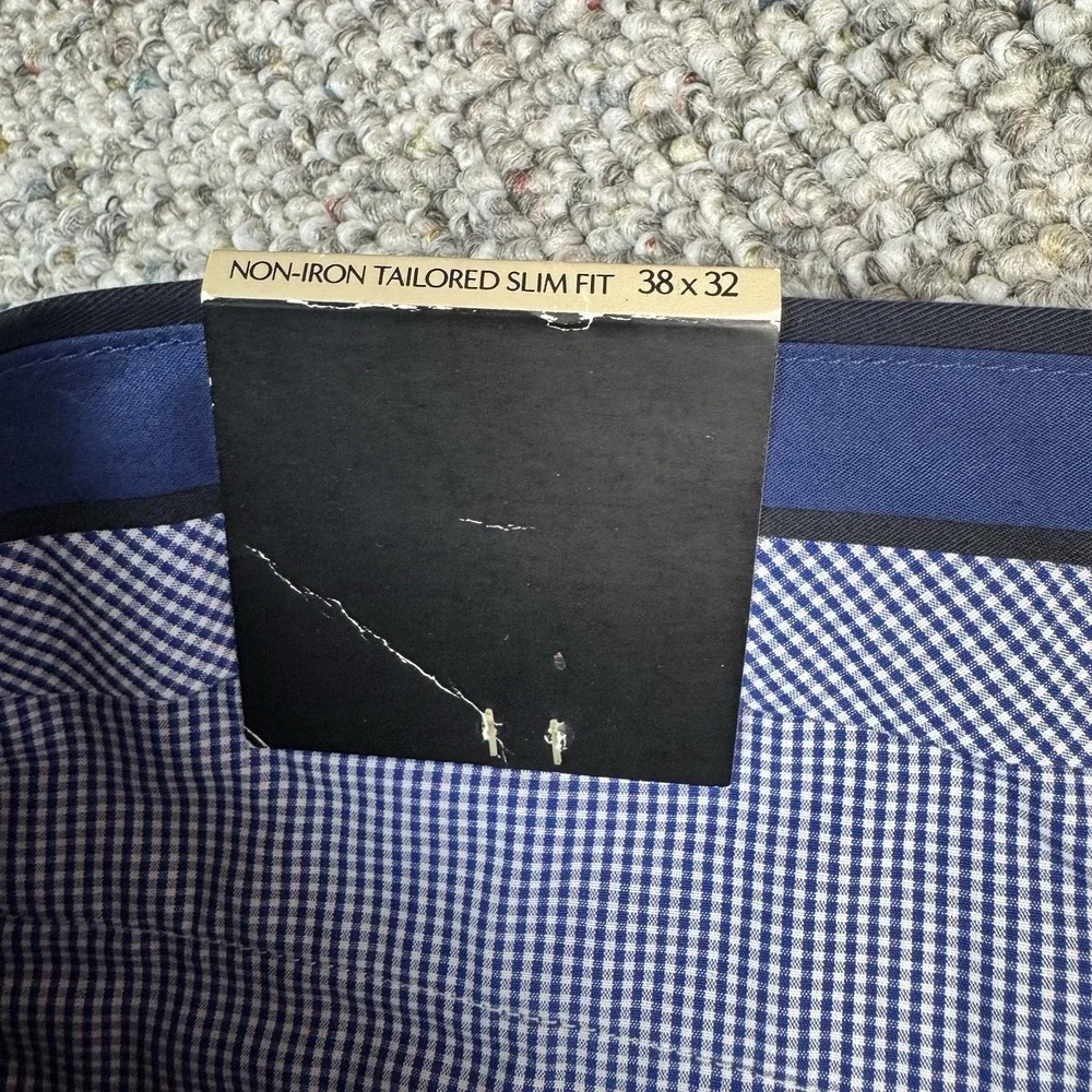 Banana Republic Dress Pants Mens 38x32 Non-Iron Tailored Slim Fit Blue NWT